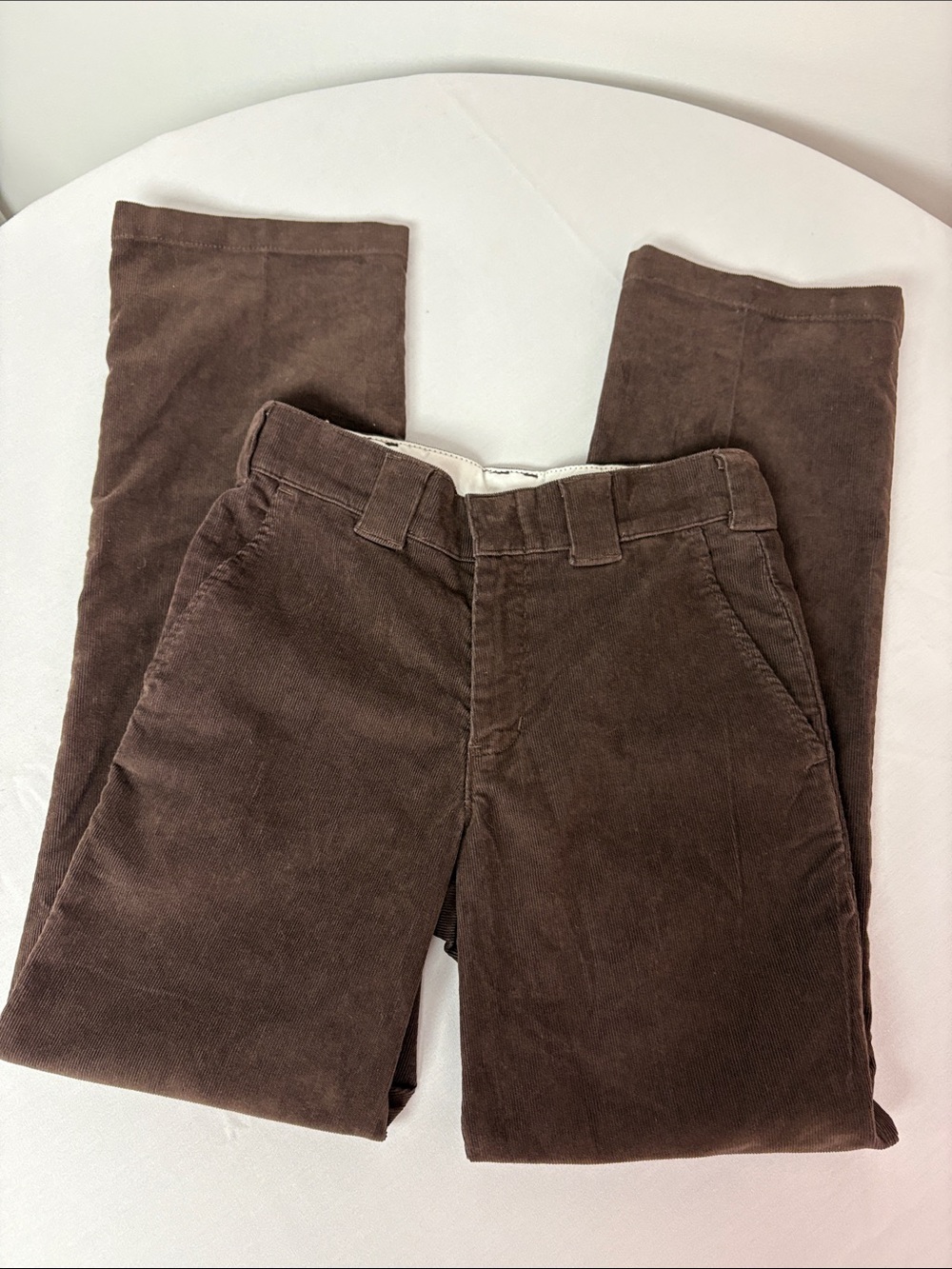 Dickies Women’s Brown Corduroy Pants W28 L32 Regular Fit Straight Leg